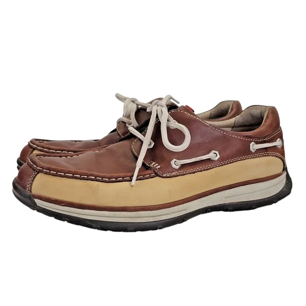 Rockport I. Travel Men's Brown Leather Schooner Deck Boat Shoes Size 13 M